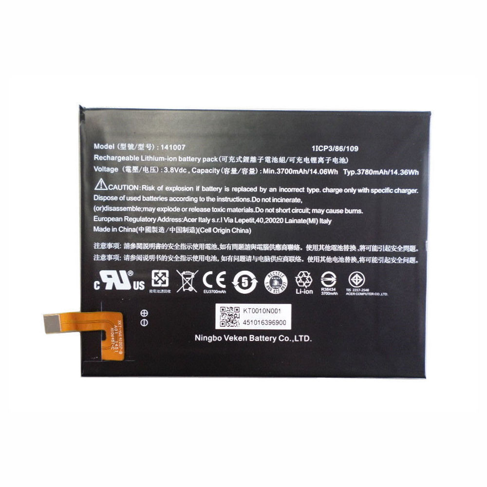 Batería para Iconia-Tab-B1-720-Tablet-Battery-(1ICP4/58/acer-141007